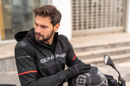 Kurtka tekstylna SHIMA DRIFT+ MEN BLACK czarny szary czerwony