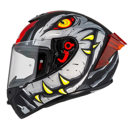 Kask integralny NZI TRENDY 3 RAPTOR BLACK GREY RED MATT czarny szary czerwony