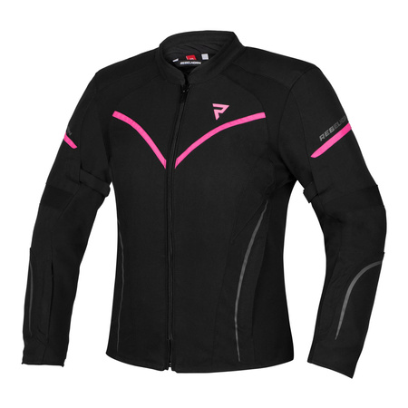 Kurtka tekstylna damska REBELHORN LUNA LADY BLACK/FLO PINK czarny różowy