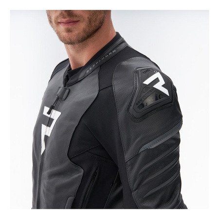 Kurtka skórzana REBELHORN VELOCE BLACK/WHITE czarny biały