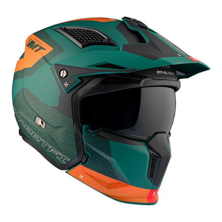 Kask otwarty MT STREETFIGHTER SV S TOTEM C6 MATT zielony pomarańczowy