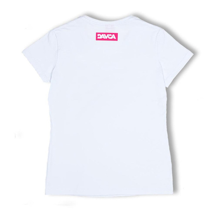Koszulka T-shirt damski DAVCA LOGO WHITE/PINK biały różowy