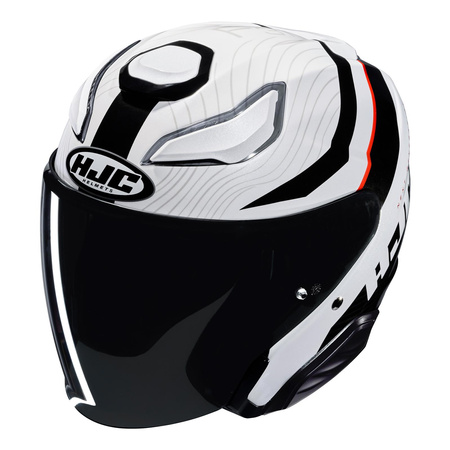 Kask otwarty HJC F31 NABY SILVER/WHITE srebrny biały czerwony