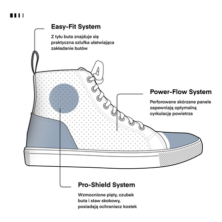 Trampki motocyklowe REBELHORN TRAMP II BLACK czarny