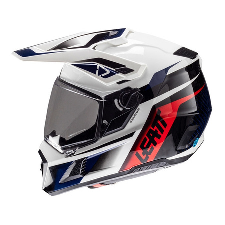 Kask cross z goglami LEATT KIT ADV 8.5 V25 ROYAL biały granatowy czerwony