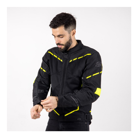 Kurtka tekstylna OZONE JET II BLACK/FLUO YELLOW czarny żółty fluo