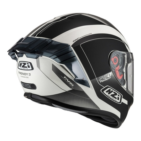 Kask integralny NZI TRENDY ELEGANCE WHITE BLACK TINTED MATT biały czarny