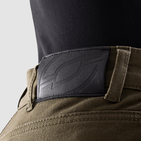 Jeansy motocyklowe damskie OZONE JANE LADY JOGGER FIT OLIVE zielony