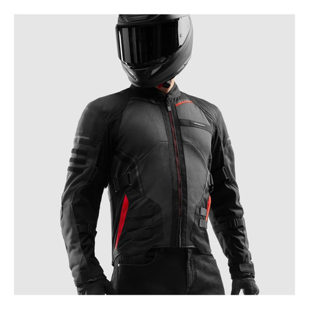 Kurtka tekstylna REBELHORN SCANDAL 3 DARK GREY/BLACK/RED szary czarny czerwony