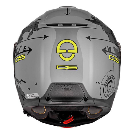 Kask szczękowy SCHUBERTH C5 ECE GLOBE GREY szary czarny żółty fluo