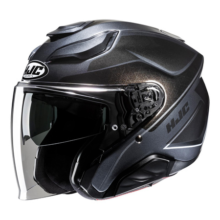 Kask otwarty HJC F31 LUDI BLACK czarny grafitowy