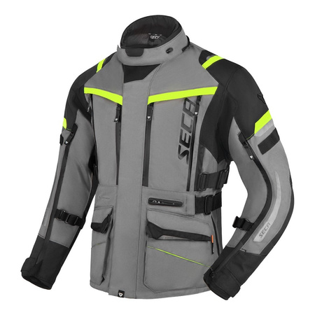 Kurtka tekstylna SECA ARRAKIS III TITANIUM szary żółty fluo czarny