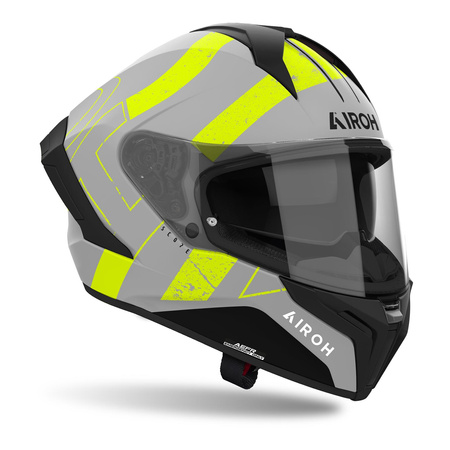 Kask integralny AIROH MATRYX SCOPE YELLOW MATT szary żółty fluo czarny