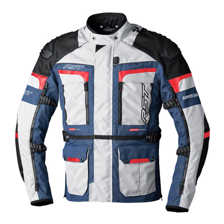 Kurtka tekstylna RST ADVENTURE-X CE SILVER/DARK BLUE/RED szary niebieski czerwony