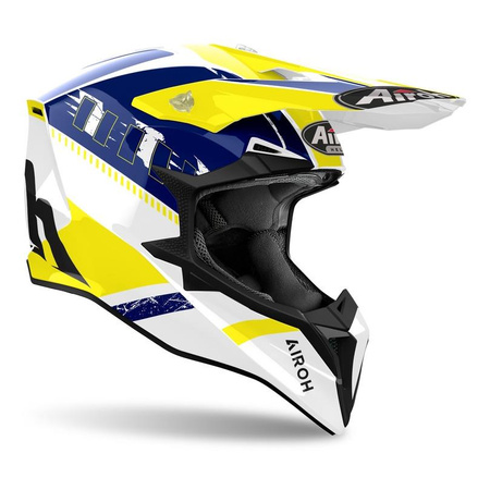 Kask cross AIROH WRAAAP FEEL YELLOW/BLUE GLOSS żółty niebieski biały