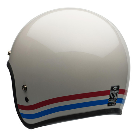 Kask otwarty BELL CUSTOM 500 ECE6 STRIPES PEARL WHITE/RED/BLUE biały czerwony niebieski