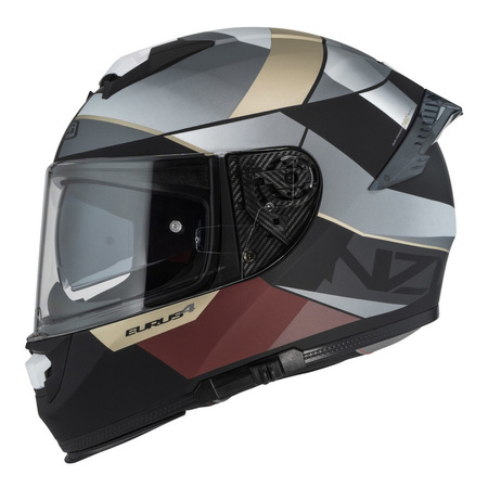 Kask integralny NZI EURUS 4 STREAM VANGUARD BLACK SAND RED TINTED MATT czarny beżowy czerwony