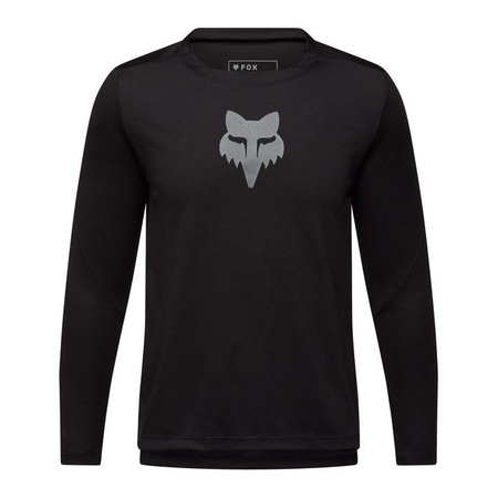 Koszulka rowerowa dziecięca FOX JUNIOR RANGER Z DŁUGIM RĘKAWEM HEAD BLACK czarny