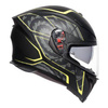 Kask integralny AGV K5 S TORNADO BLACK/YELLOW FLUO czarny żółty fluo szary