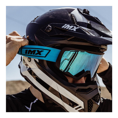 Gogle motocyklowe IMX ENDURANCE RACE BLACK MATT/BLUE SZYBA IRIDIUM BLUE + CLEAR czarny mat niebieski