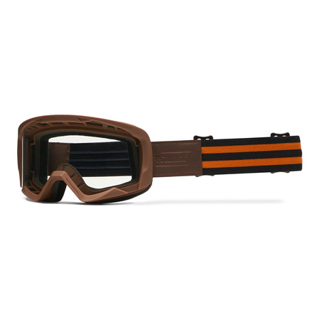 Gogle motocyklowe IMX ENDURANCE RUST BROWN MATT/ORANGE SZYBA ORANGE + CLEAR brązowy pomarańczowy