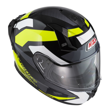Kask integralny NZI GO RIDER STREAM DUO QUADRI BLACK GREY YELLOW czarny szary żółty