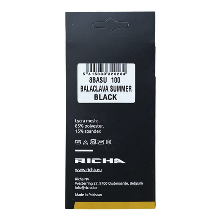 Kominiarka termoaktywna RICHA SUMMER BLACK czarny