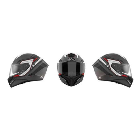 Kask integralny AIROH MATRYX HACK BLACK MATT czarny czerwony biały