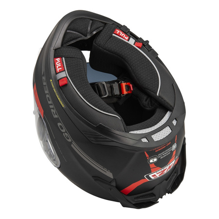 Kask integralny NZI GO RIDER STREAM DUO SOLID BLACK RED MATT czarny czerwony