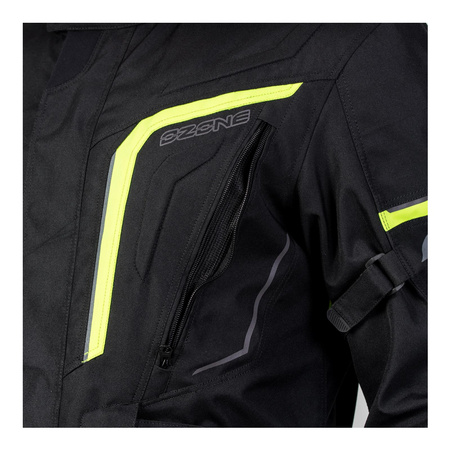 Kurtka tekstylna OZONE SAHARA BLACK/FLUO YELLOW czarny żółty fluo