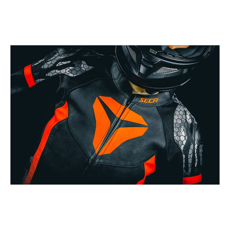 Kurtka skórzana SECA SRS II FLUO RED czerwony fluo czarny szary