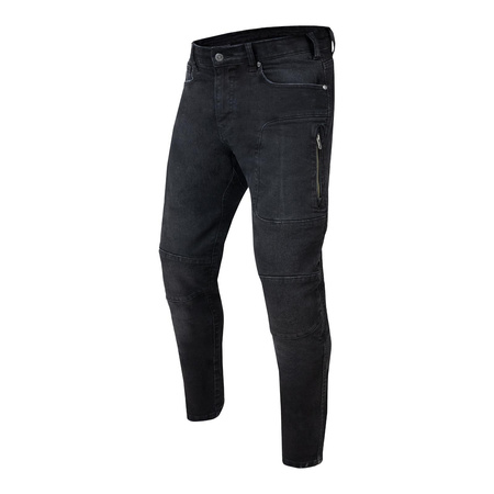 Jeansy motocyklowe REBELHORN RAGE II TAPERED FIT WASHED BLACK czarny