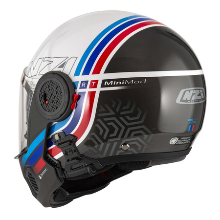 Kask szczękowy NZI MINIMOD WATSON WHITE BLACK POWER biały czarny
