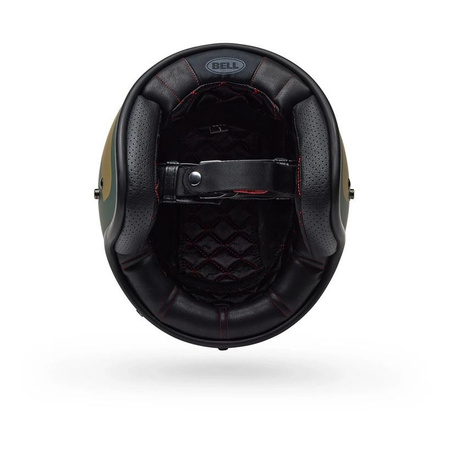 Kask otwarty BELL CUSTOM 500 ECE6 PARLOR MATTE EMERALD GOLD zielony złoty