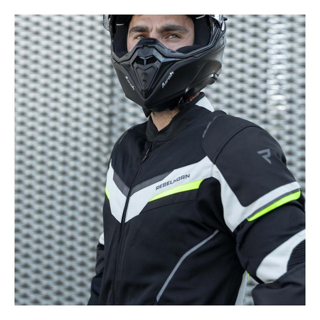 Kurtka tekstylna REBELHORN FLUX BLACK/ICE/FLO YELLOW czarny szary żółty fluo