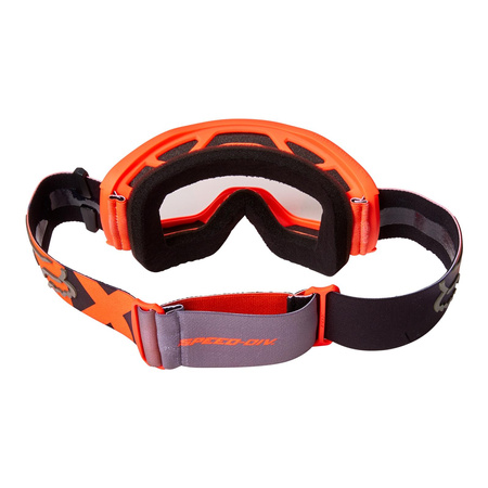 Gogle motocyklowe dziecięce FOX JUNIOR MAIN DIER PC FLUORESCENT ORANGE pomarańczowy fluo czarny szary