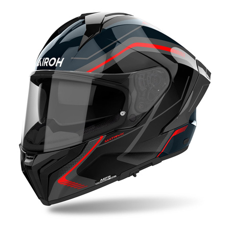 Kask integralny AIROH MATRYX WIDE RED GLOSS czerwony szary czarny