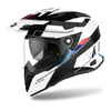 Kask integralny AIROH COMMANDER SKILL WHITE GLOSS biały czarny czerwony niebieski granatowy