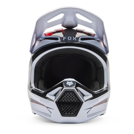 Kask cross FOX V1 KAIROS WHITE/FLUO RED biały czerwony fluo