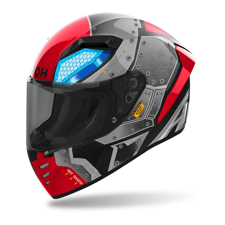 Kask integralny AIROH CONNOR BOT GLOSS szary czerwony czarny niebieski