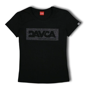Koszulka T-shirt damski DAVCA LOGO BLACK GLITTER czarny