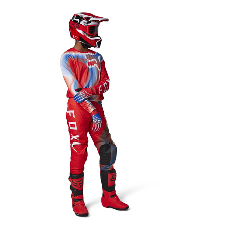 Spodnie cross FOX 180 TOXSYK FLUO RED czerwony fluo niebieski