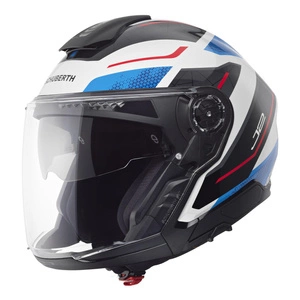 Kask otwarty SCHUBERTH J2 ECE SIGMA BLUE biały niebieski czerwony czarny