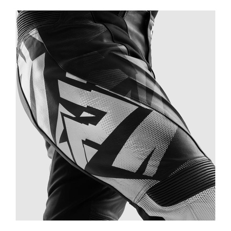 Spodnie skórzane REBELHORN INFERNO BLACK/WHITE czarny biały