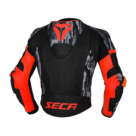 Kurtka skórzana SECA SRS II FLUO RED czerwony fluo czarny szary