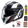 Kask szczękowy HJC I90 AVENTA BLACK/WHITE/RED biały czarny czerwony szary