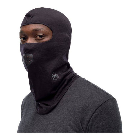 Kominiarka termoaktywna BUFF LIGHTWEIGHT MERINO WOOL BALACLAVA SOLID BLACK