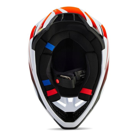 Kask cross FOX V3 MAGNETIC WHITE biały czerwony