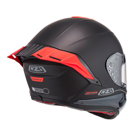 Kask integralny NZI WAKE STREAM BOOSTER SOLID BLACK RED MATT czarny czerwony