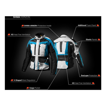 Kurtka tekstylna SHIMA HORIZON BLUE szary czarny niebieski
